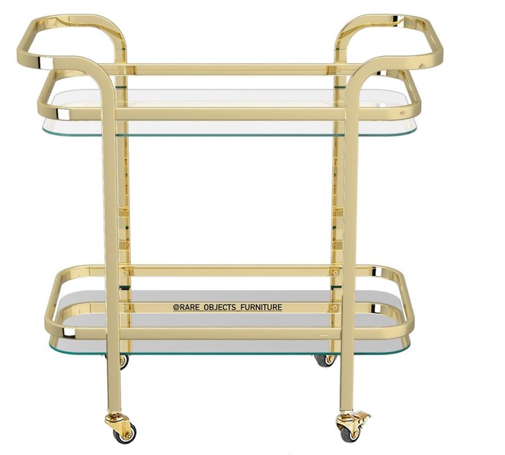 Modern Metal Side Accent Table with Marble Top