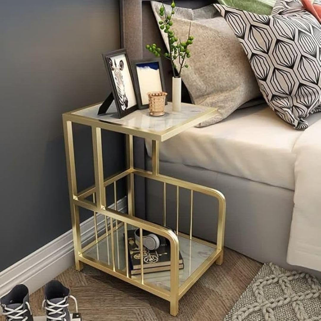 Modern Bedside Table with Double Storage | Bed Side Table | Home Decor Table | Coffee Table | End Table | Side Table for Bedroom | End Table for Living Room
