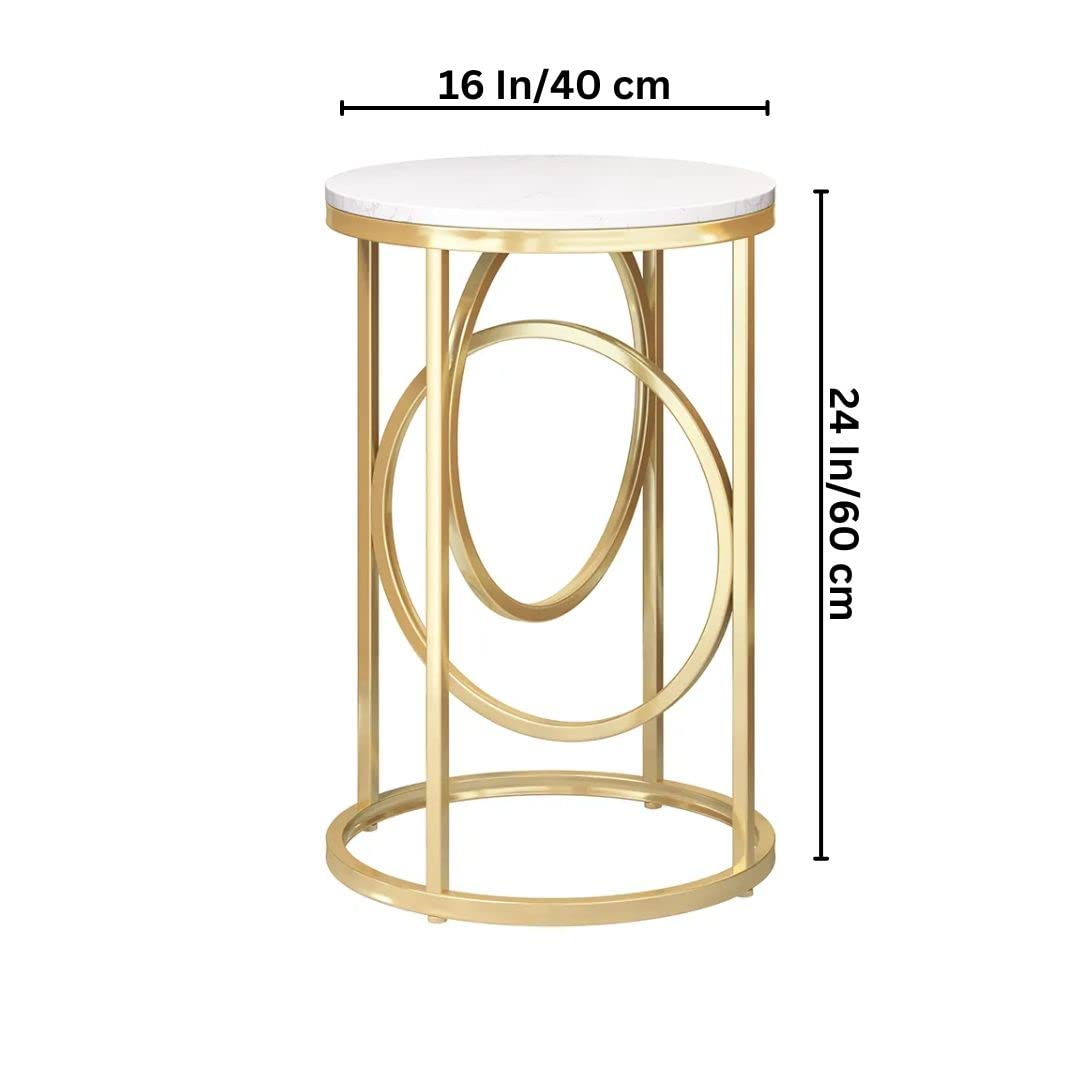 Gold X-End Table | Corner Table for Living Room