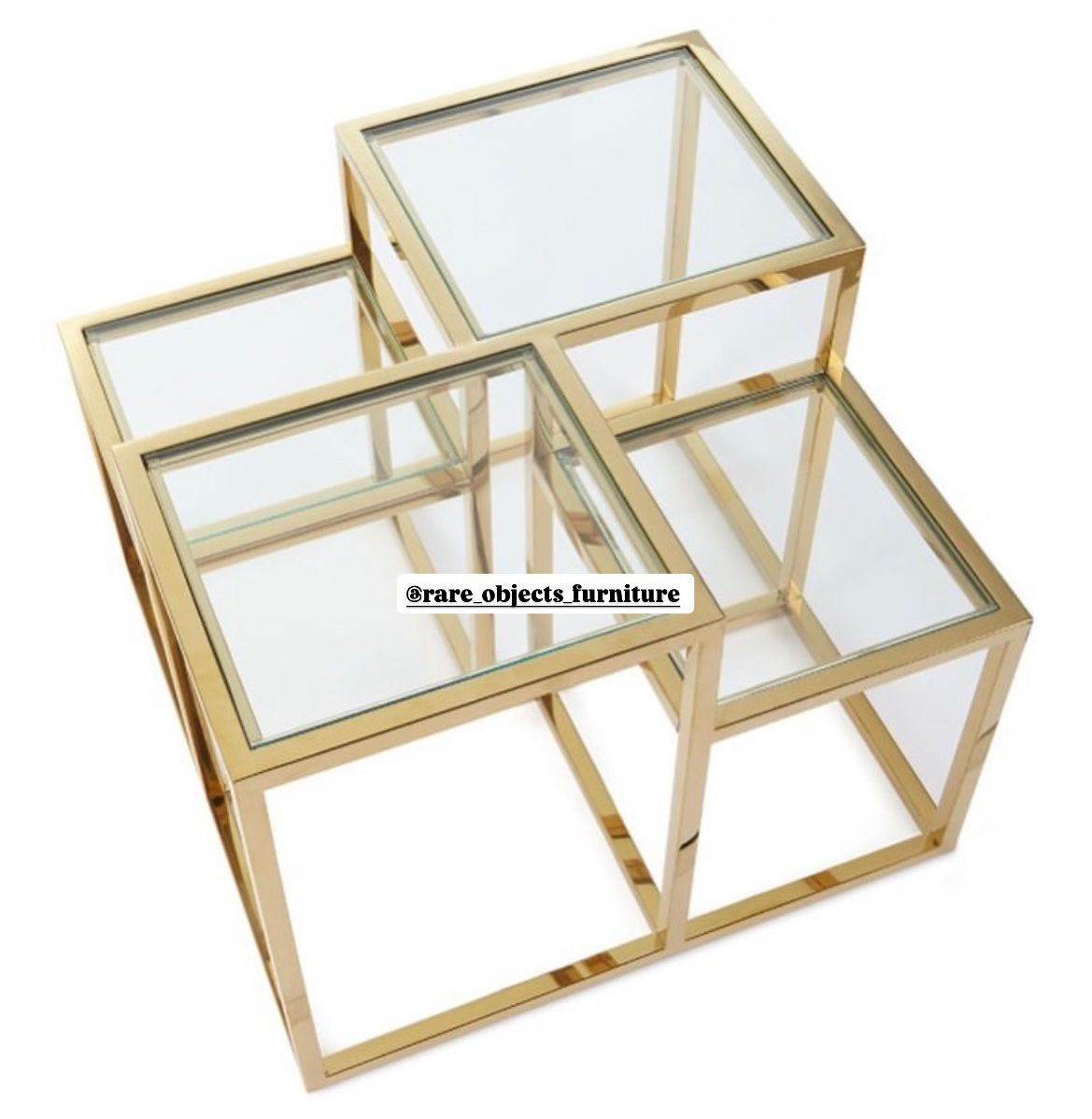 Gold Multi-Level Living Room Side Table