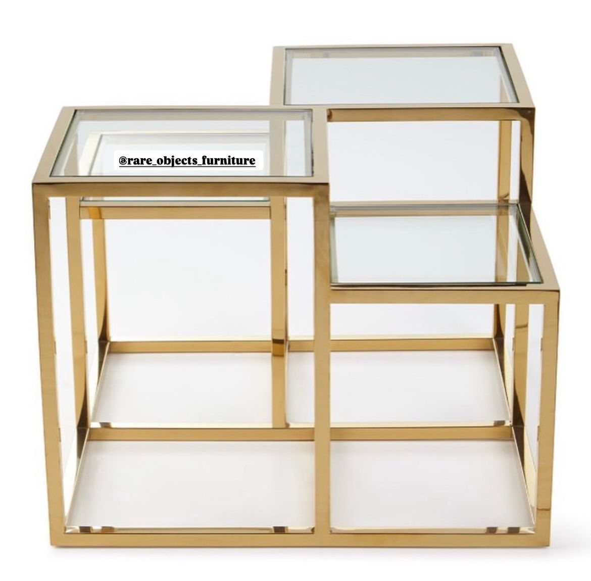 Gold Multi-Level Living Room Side Table