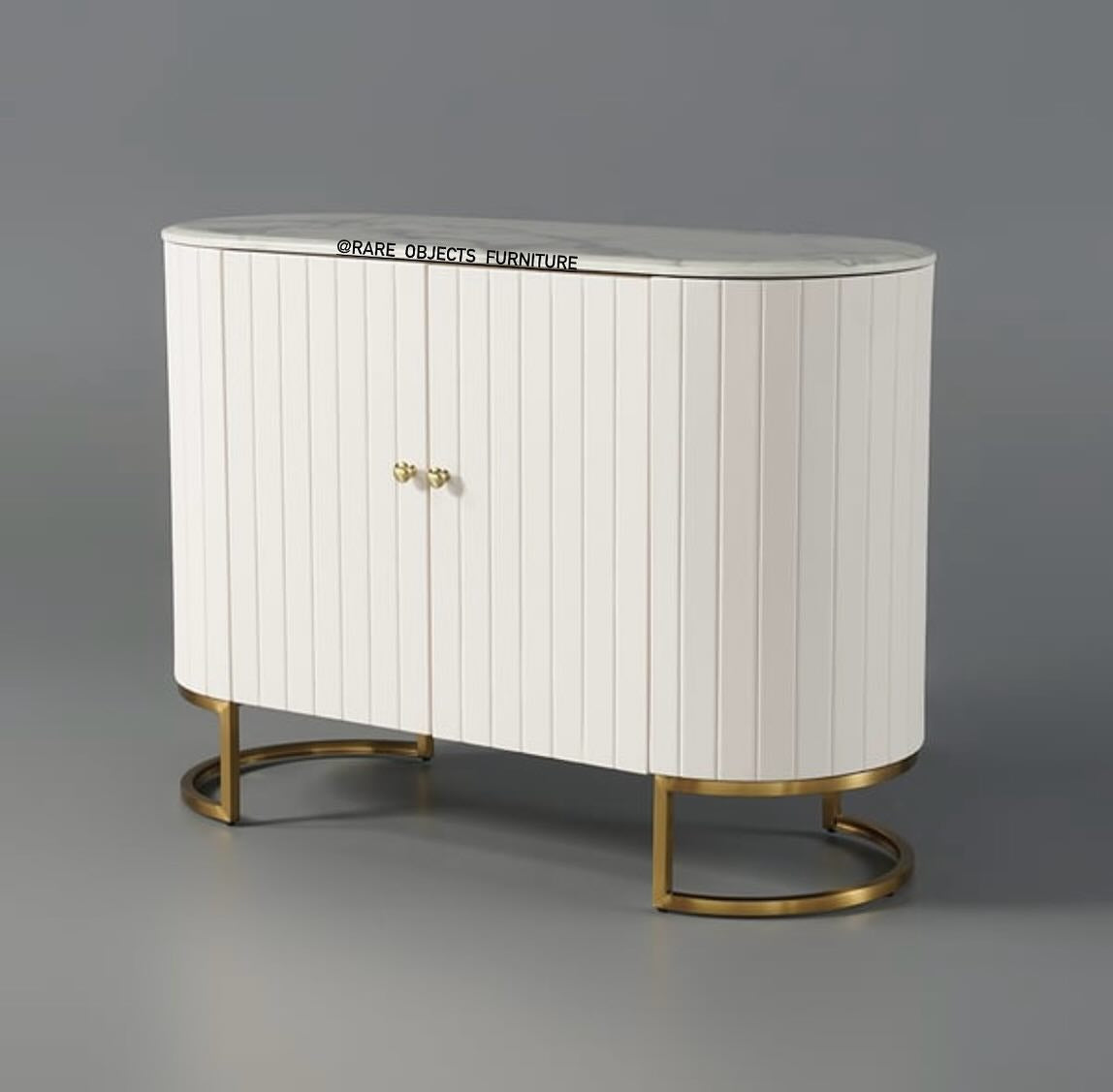 Elegant Two-Door Sideboard Cabinet with Marble Top