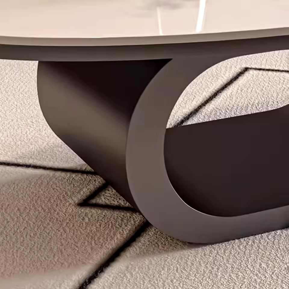 Oval Coffee Table with Marble Top