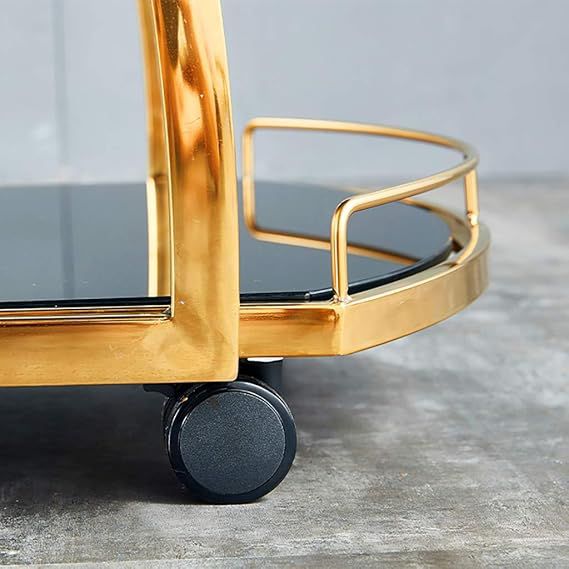 Modern 3-Tier Elegant Bar Cart in Gold Finish