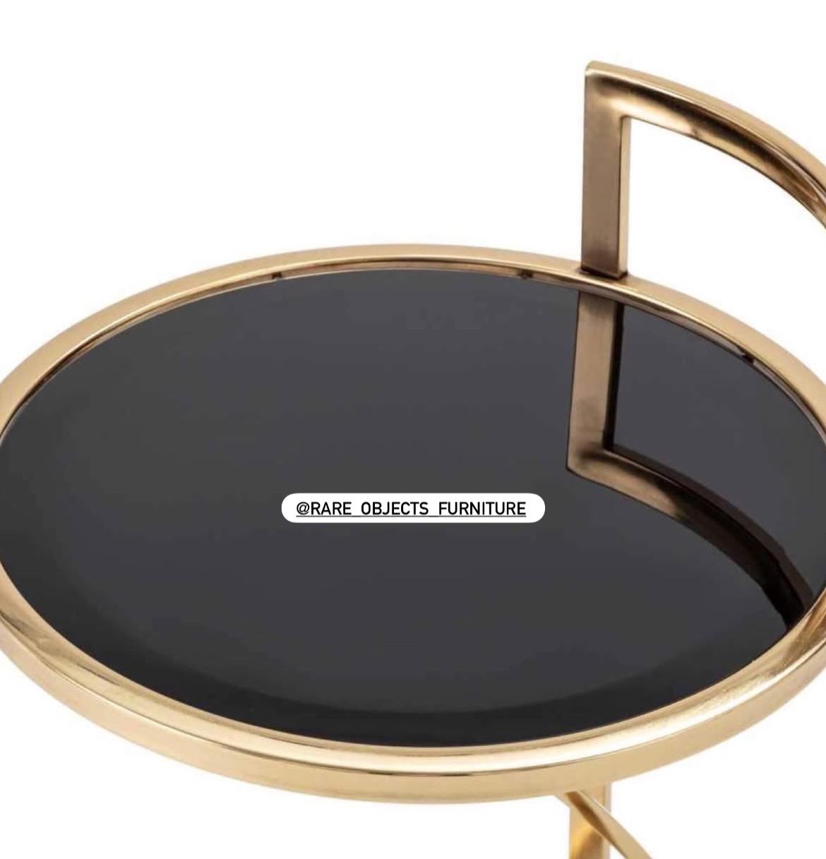 Sofa Side Round C-Table in Luxury Gold Finish
