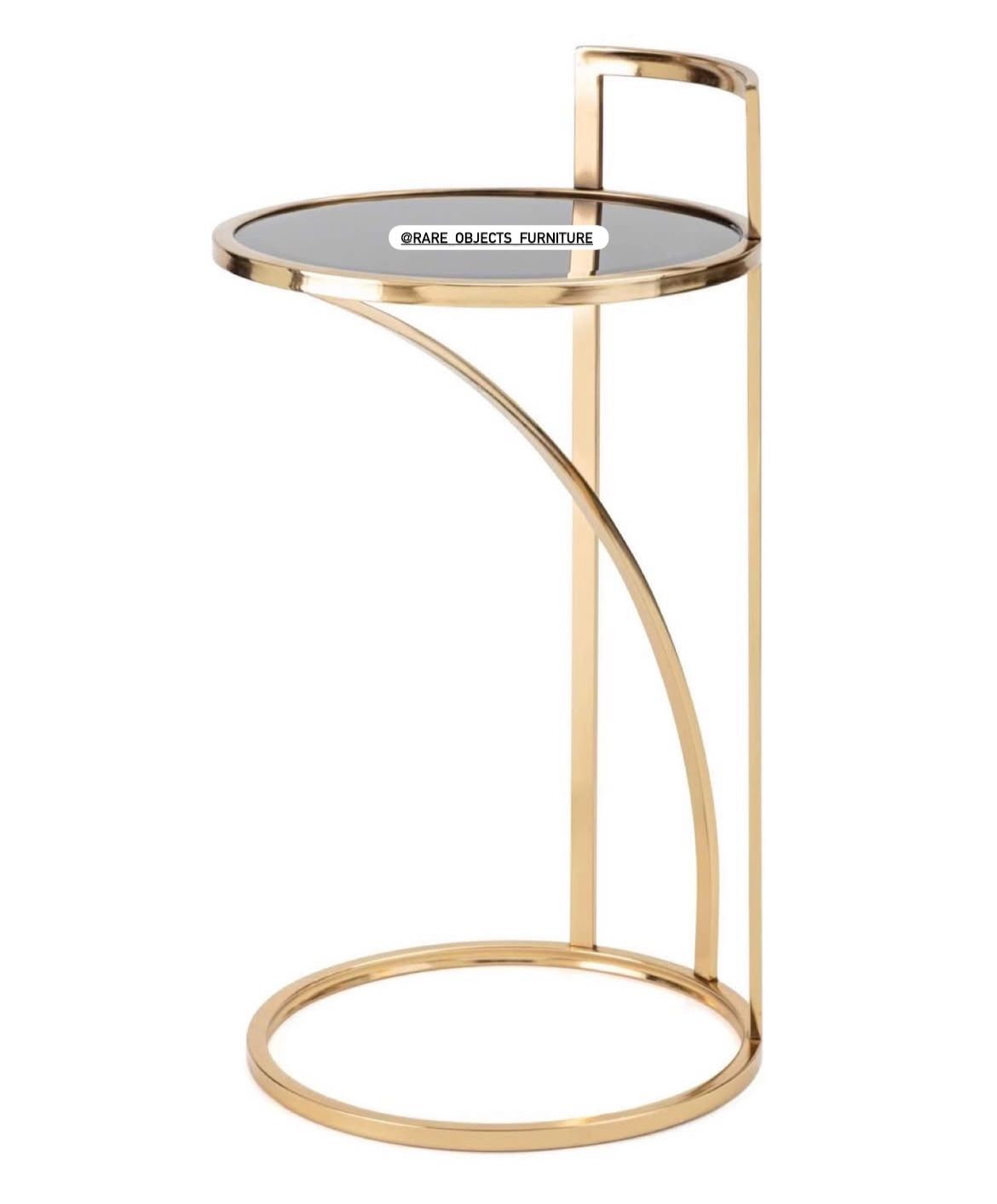 Sofa Side Round C-Table in Luxury Gold Finish