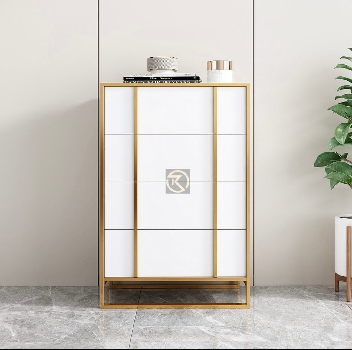 Modern 4-Drawer Chest Cabinet