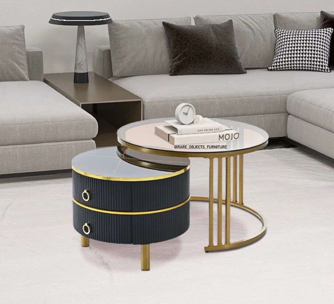 2 in 1 Round Nesting Coffee Tables