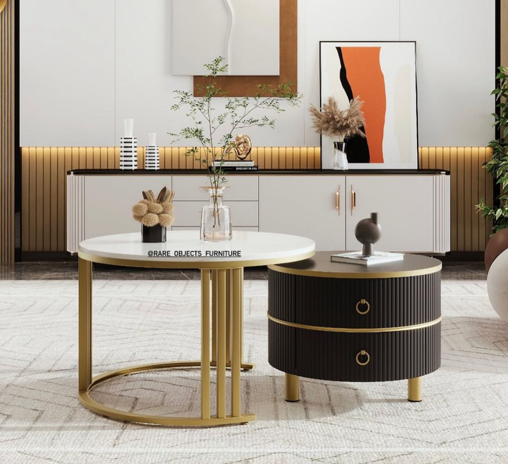 2 in 1 Round Nesting Coffee Tables