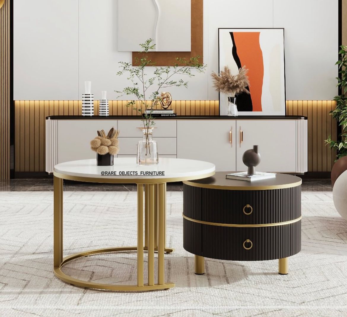 2 in 1 Round Nesting Coffee Tables