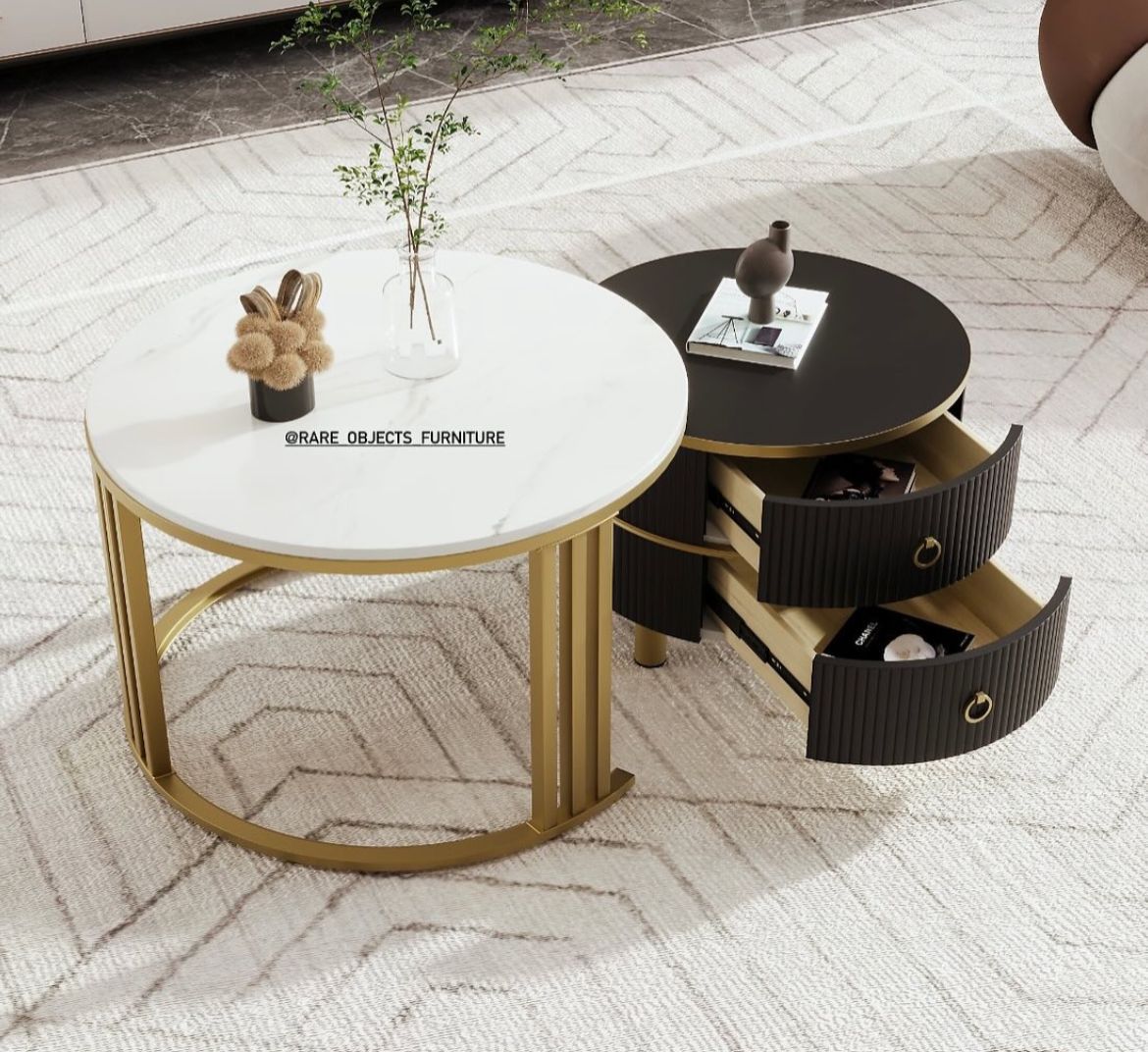 2 in 1 Round Nesting Coffee Tables