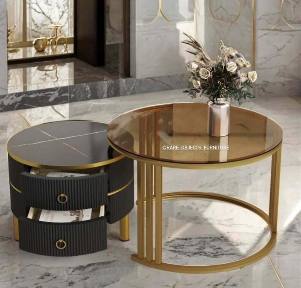 2 in 1 Round Nesting Coffee Tables