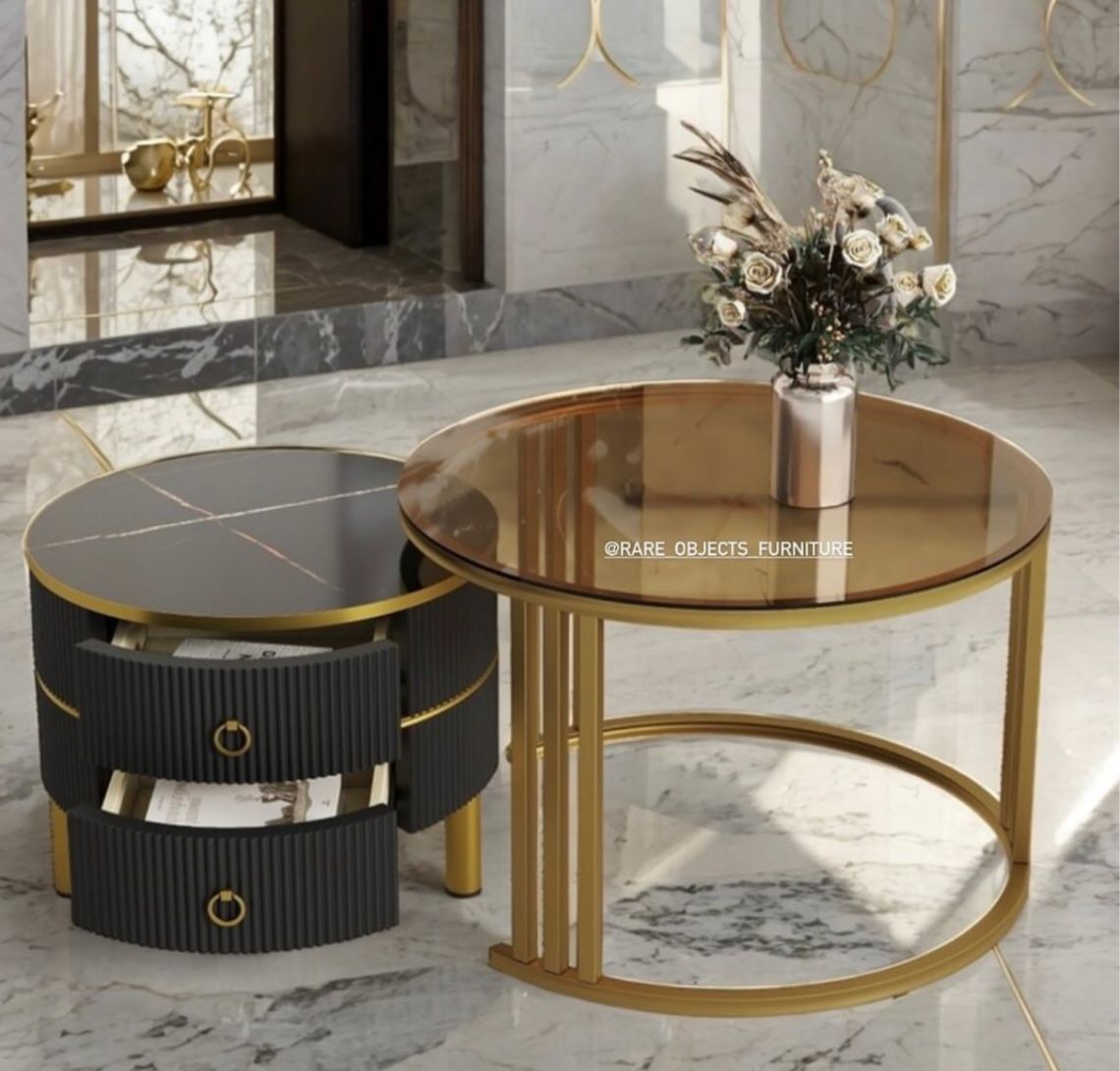 2 in 1 Round Nesting Coffee Tables