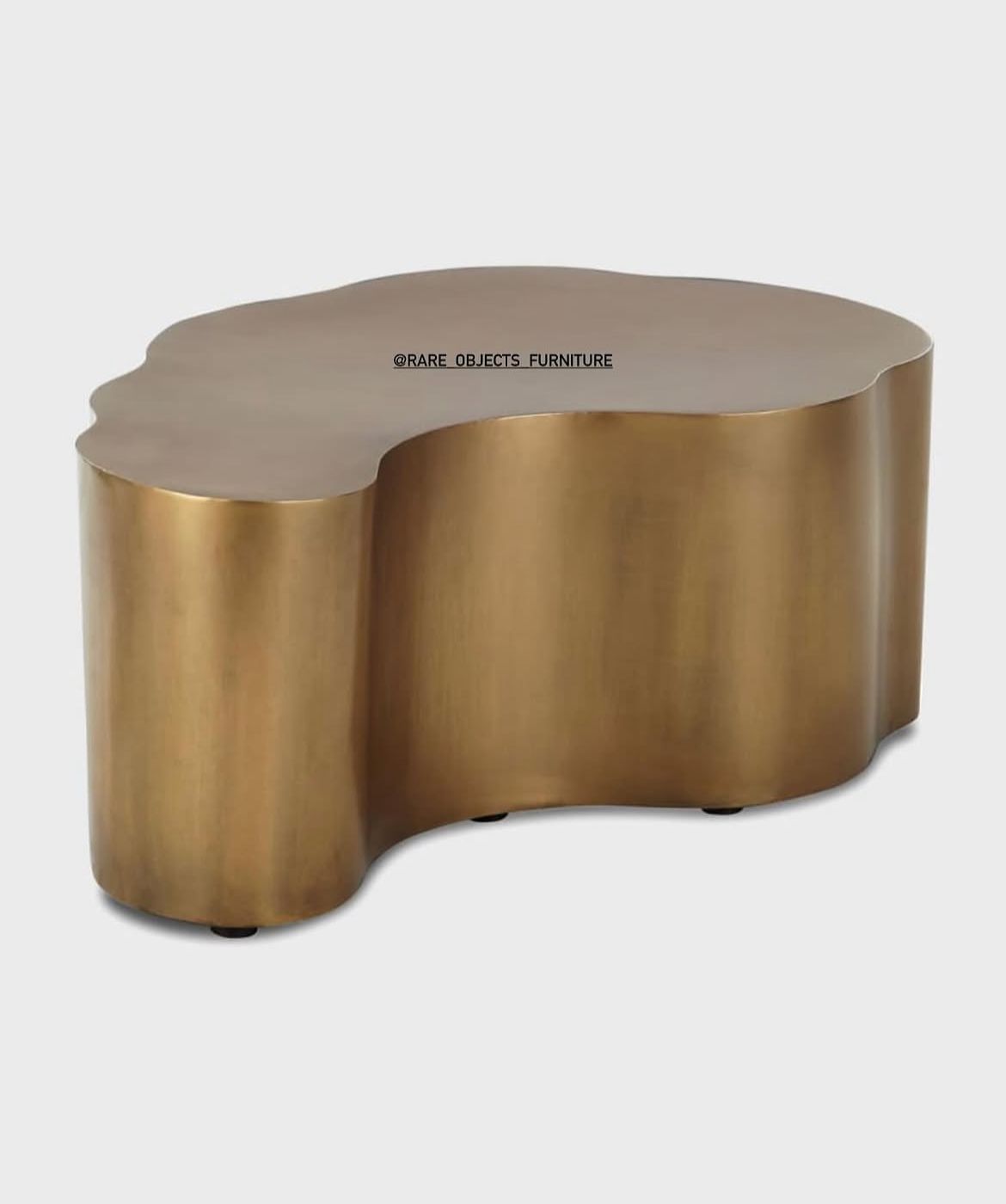 Modern Sculptural Coffee Table in Antique Brass Finish