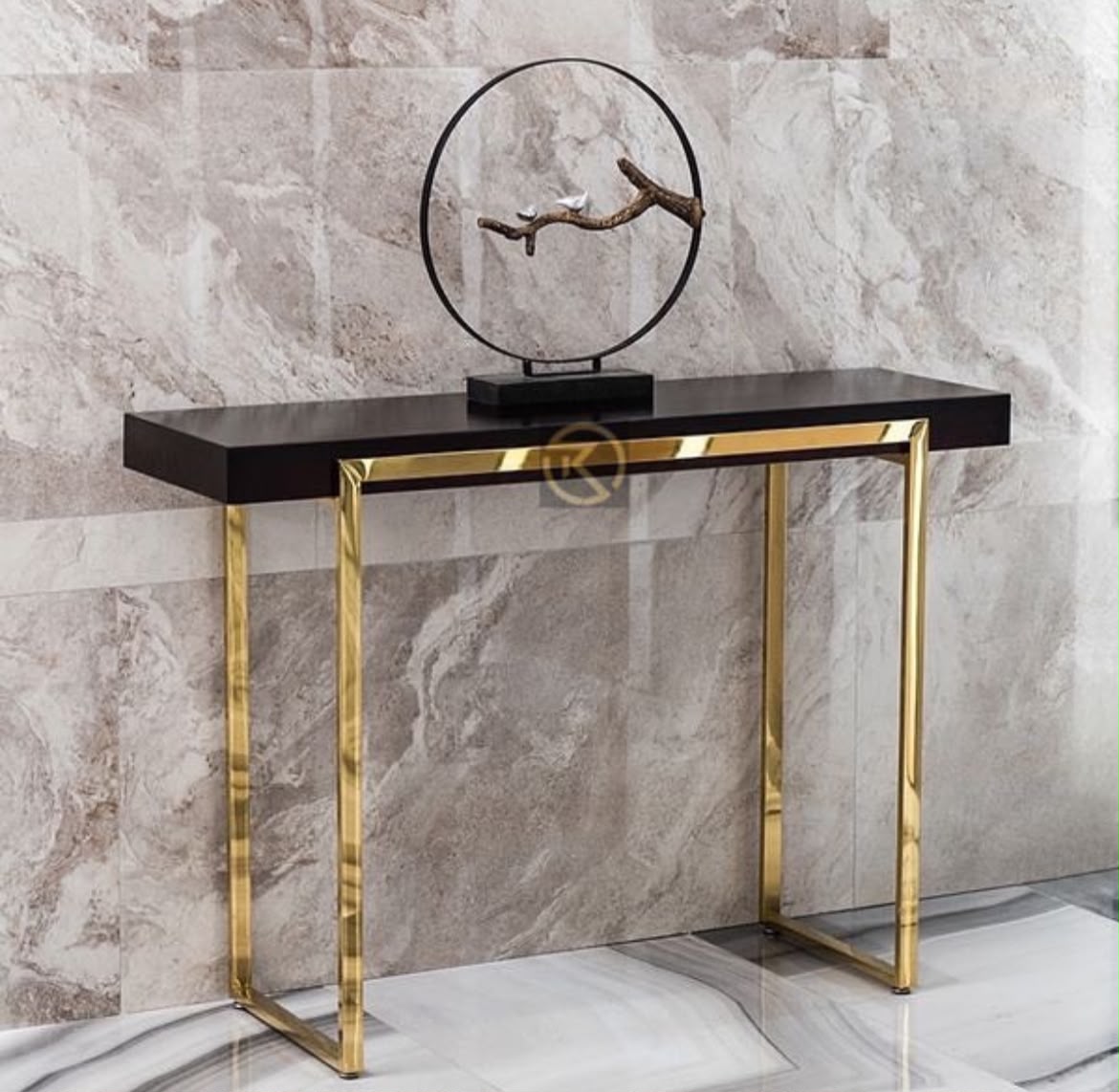 Modern Wooden Top Console Table for Entryway