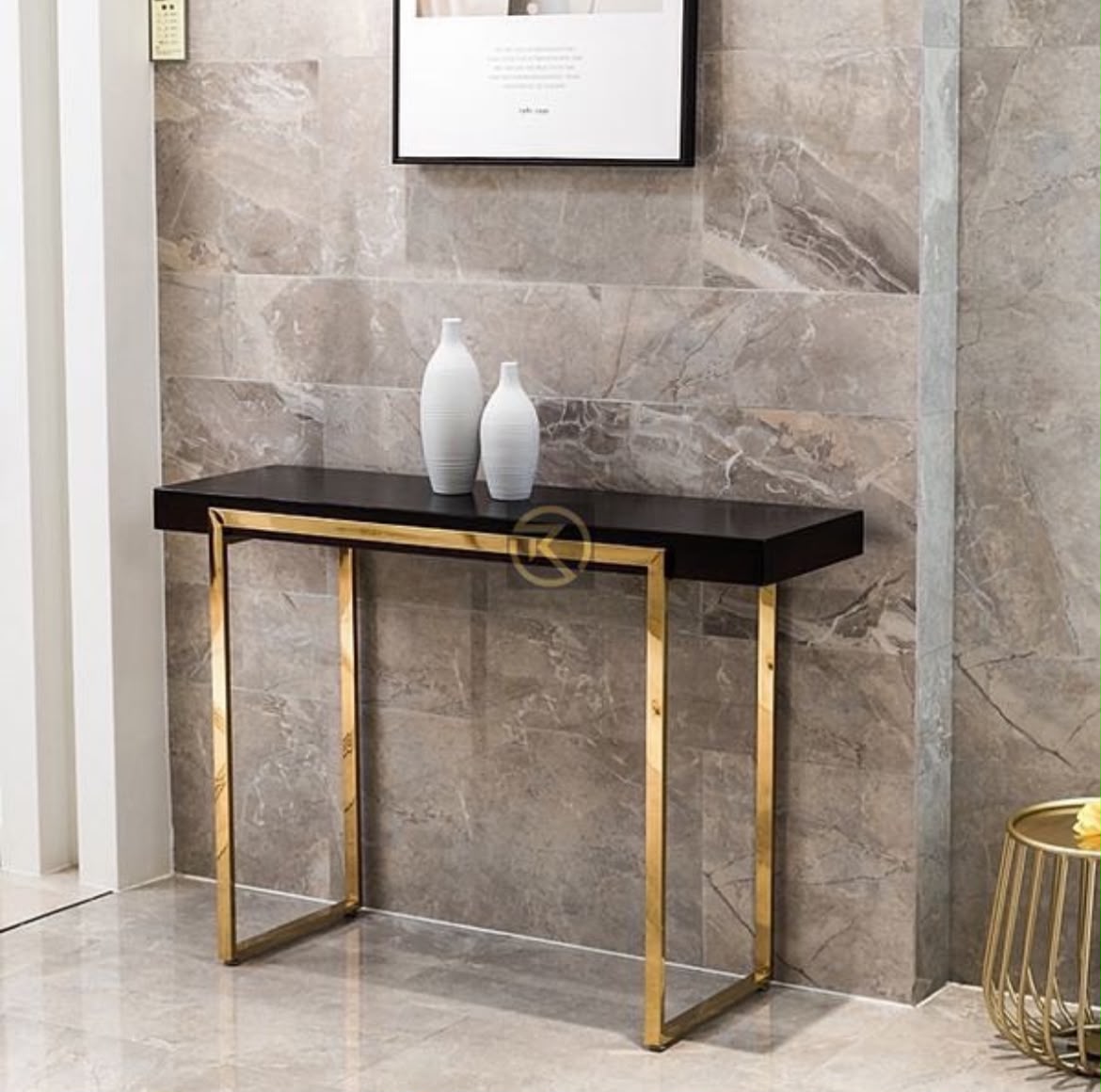 Modern Wooden Top Console Table for Entryway
