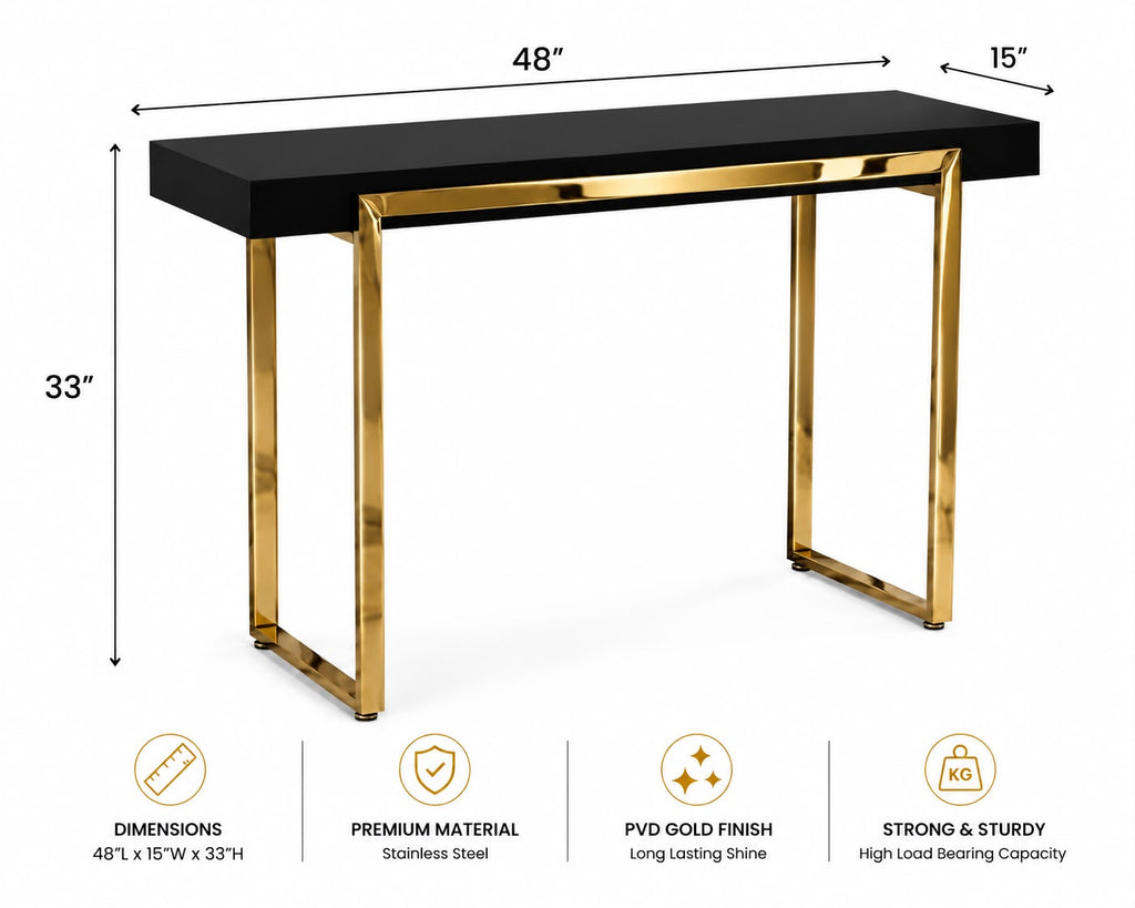 Modern Wooden Top Console Table for Entryway