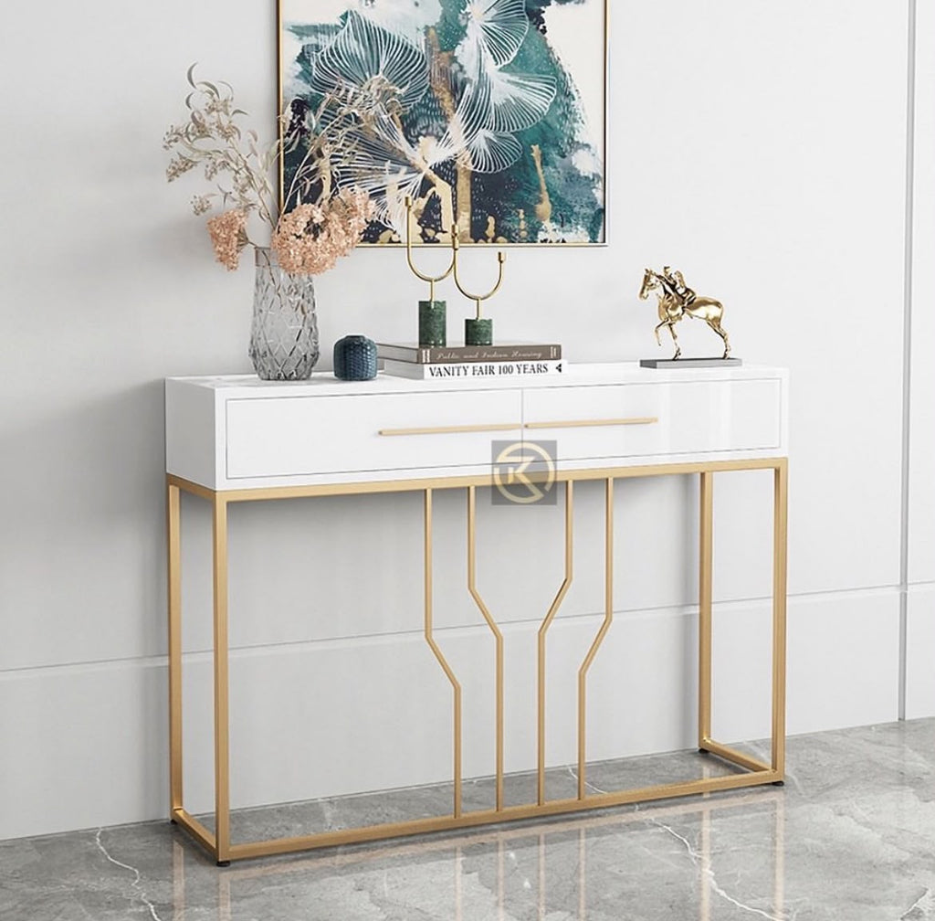 Narrow Console Table With Wooden Drawers