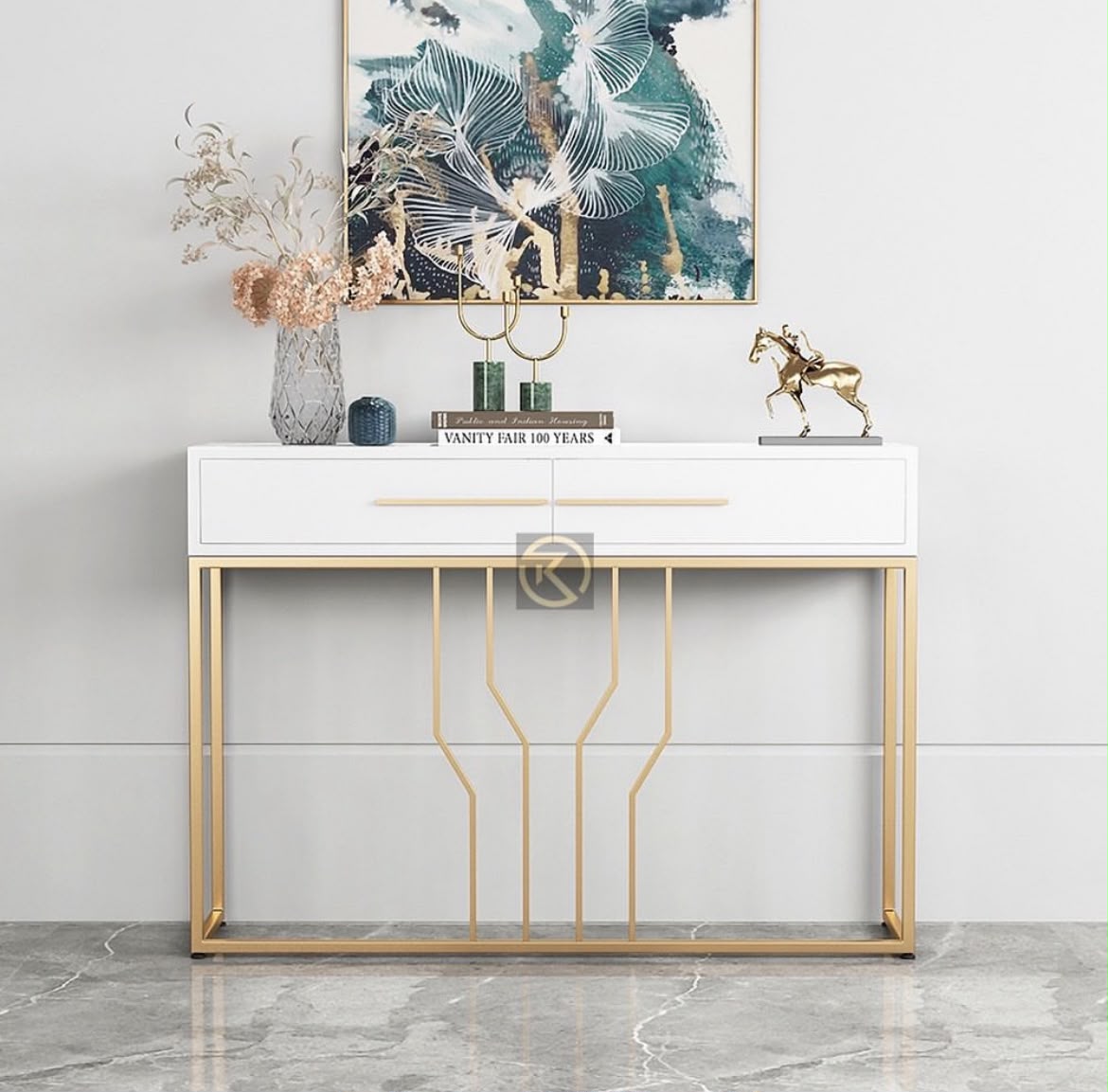 Narrow Console Table With Wooden Drawers