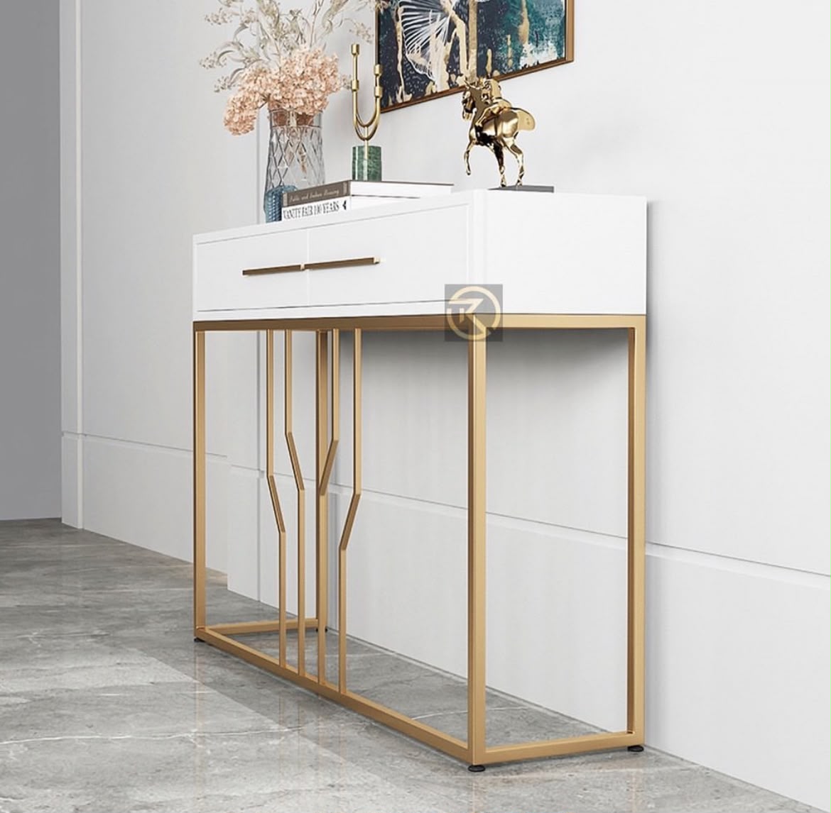 Narrow Console Table With Wooden Drawers