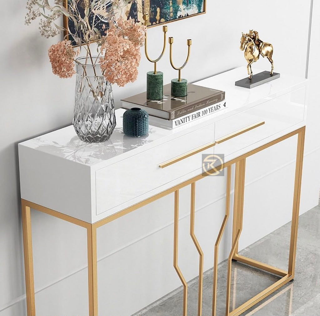 Narrow Console Table With Wooden Drawers