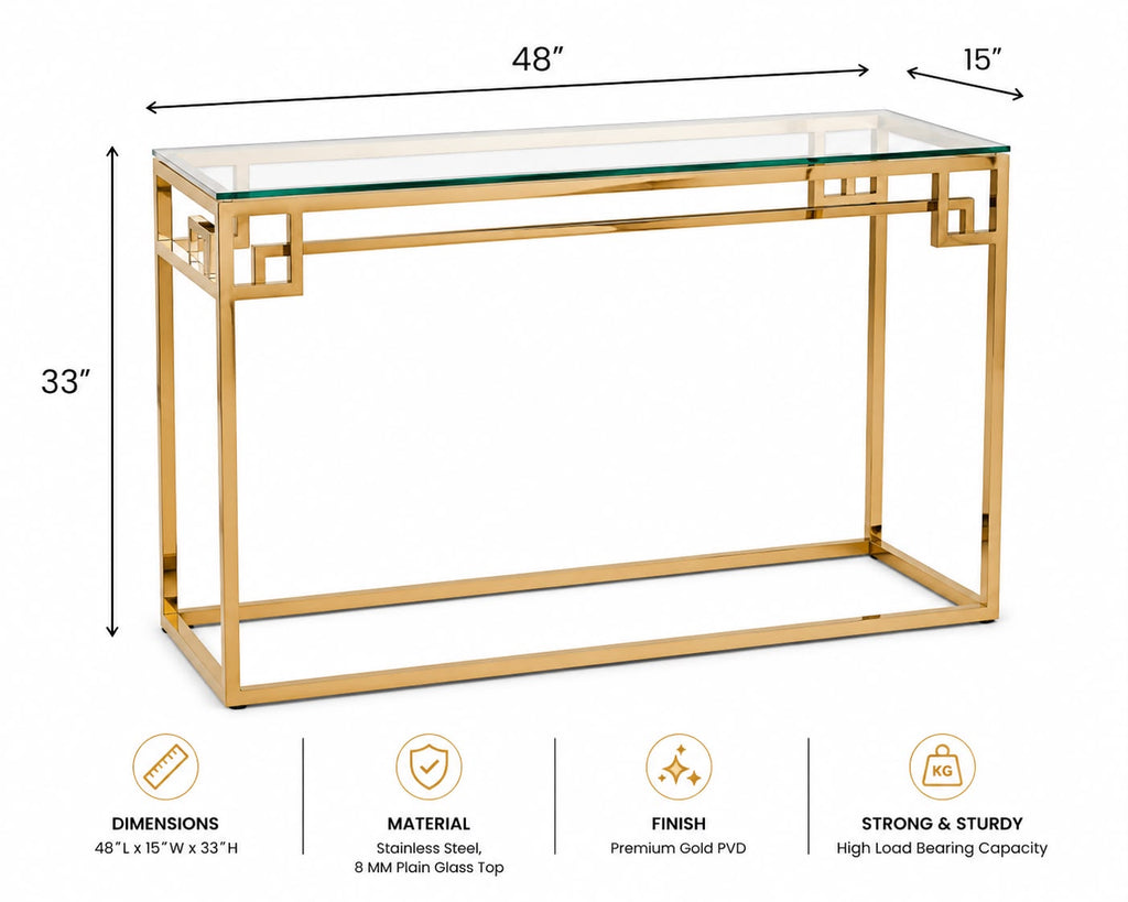 Rare Objects Exclusive Vintage Gold Console Table