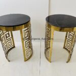 End Tables with Black Marble