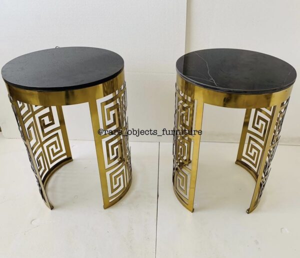 End Tables with Black Marble